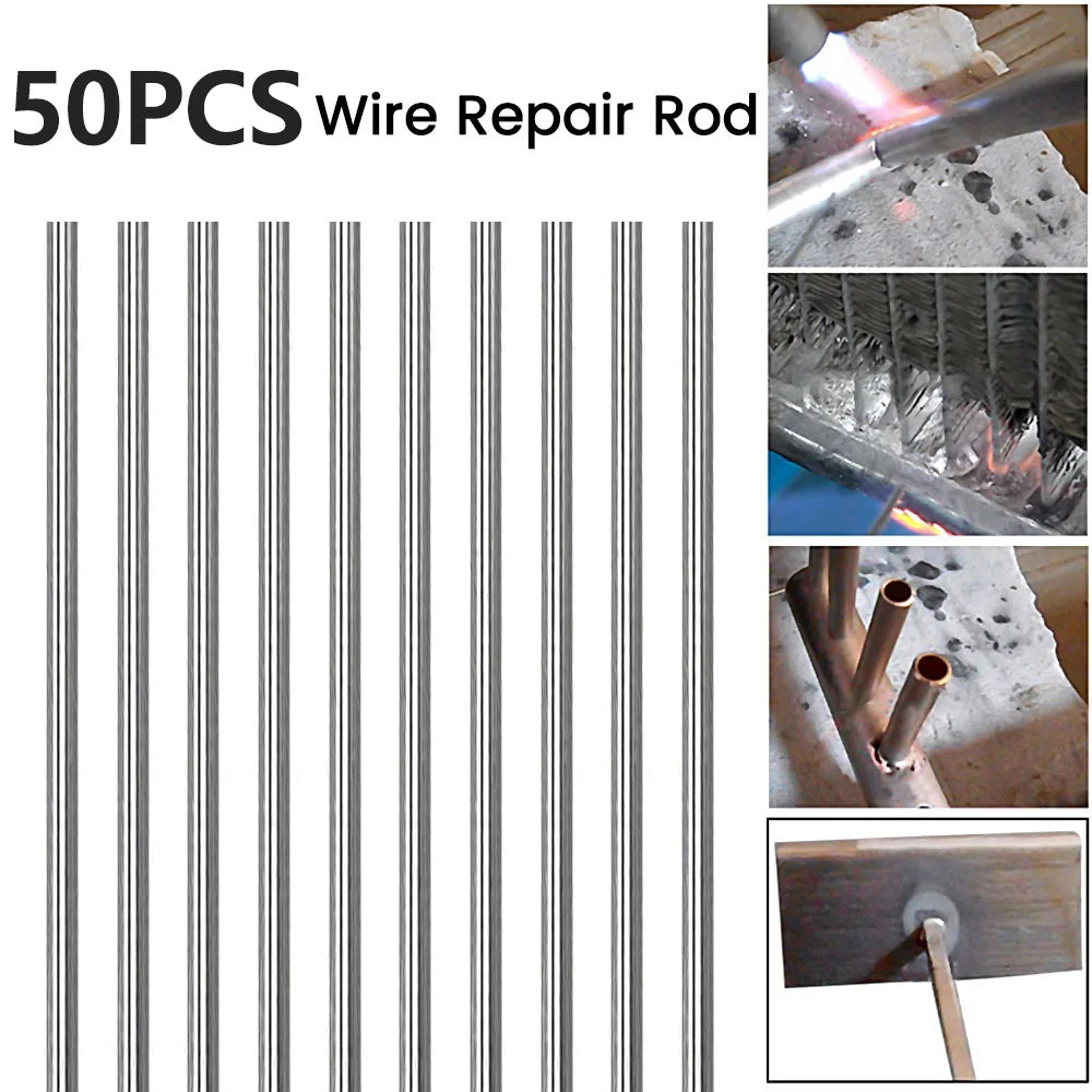 50 Pcs Aluminum Welding Rods Low Temperature Aluminum Wire 13 Inch Universal Aluminum Repair Rods Household Brazing Rods Weld Zpaxo 50pcs