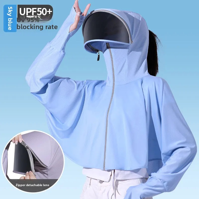 Women's Summer Ice Silk Sun Protection Jacket Lightweight Breathable