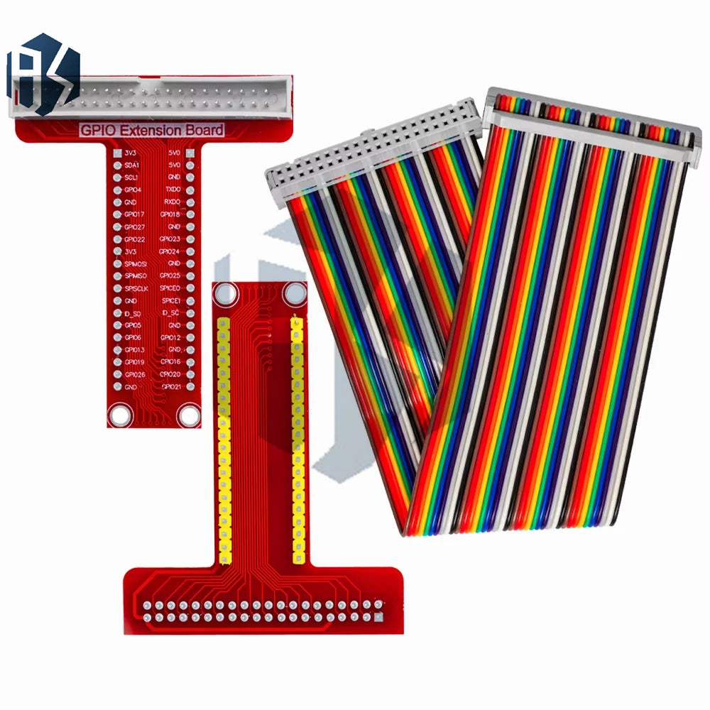 T-shaped GPIO Breakout Expansion Board 40-Pin Flat Ribbon Cable Zpaxo