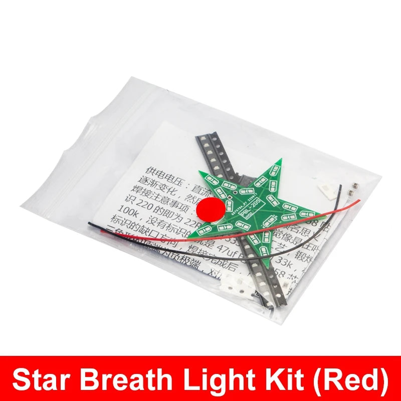 Student-focused DIY Soldering Training Gradient RGB Five-pointed Star Zpaxo Red