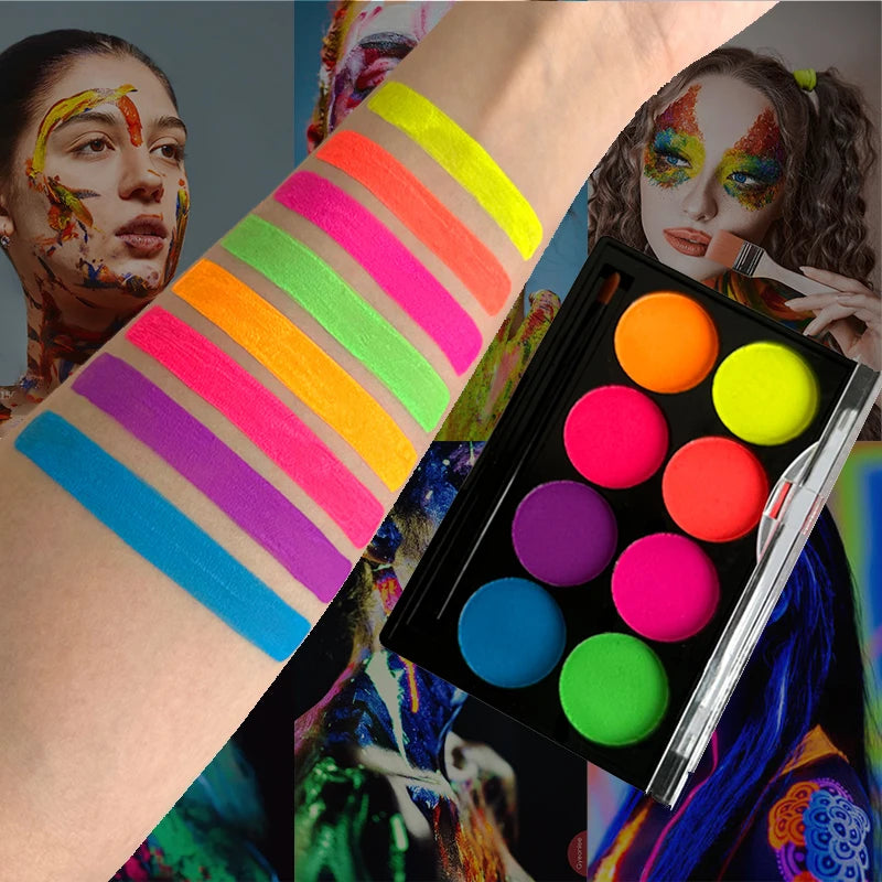 8-Color Water-based Body Face Paint Vibrant Colors Non-toxic Painting Zpaxo