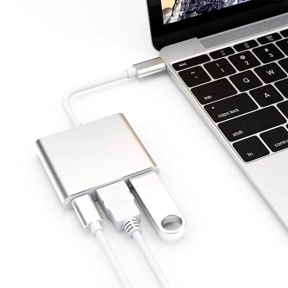 Type C To HDMI-Compatible USB 3.0 Charging Adapter Converter USB-C 3.1 Hub Adapter For Mac Air Pro Huawei Mate10 Samsung S8 Plus Zpaxo