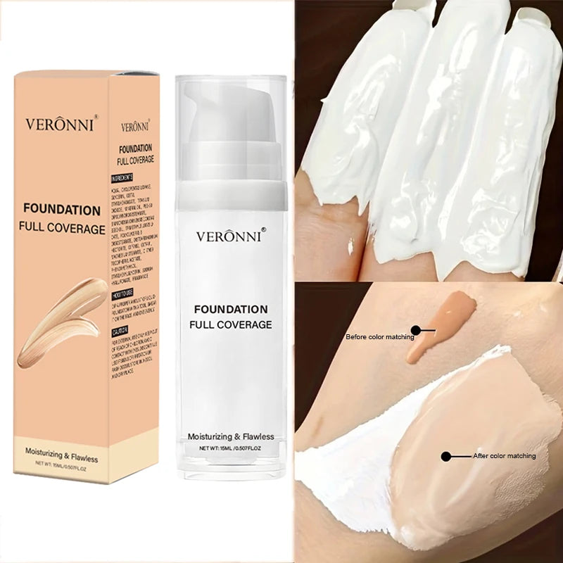 Matte White Liquid Foundation Makeup Buildable Coverage Primer Zpaxo 1pcs
