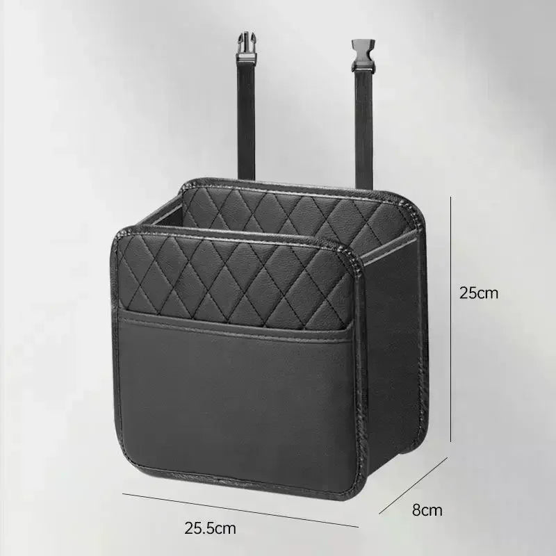Car Seat Back Organizer – Foldable PU Leather Storage Bag