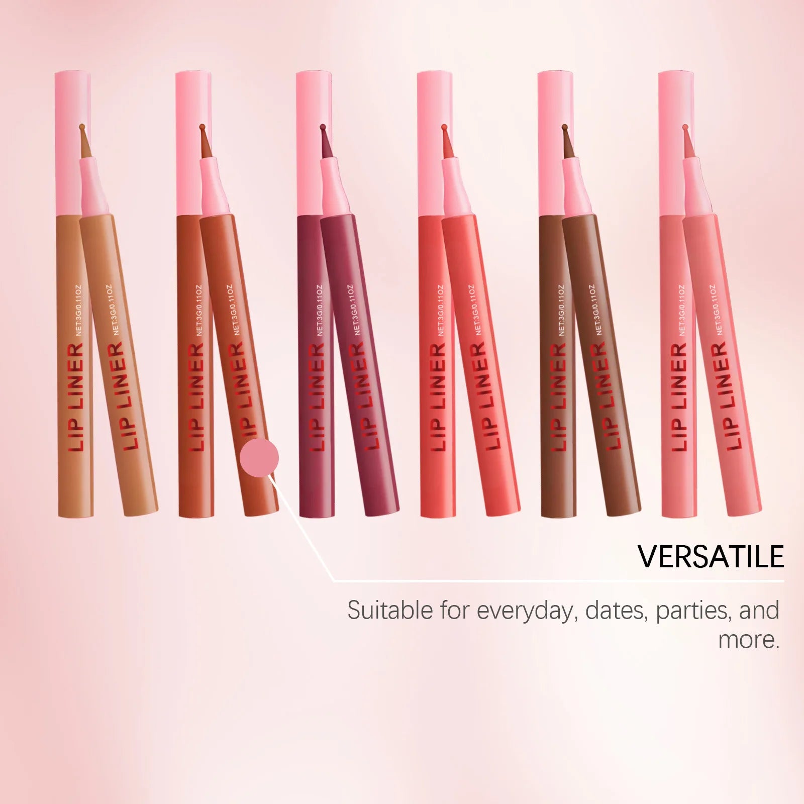 Waterproof Multi-Color Lip Liner Pencil – Moisturizing & Long-Lasting Lip Liner Pencil Zpaxo