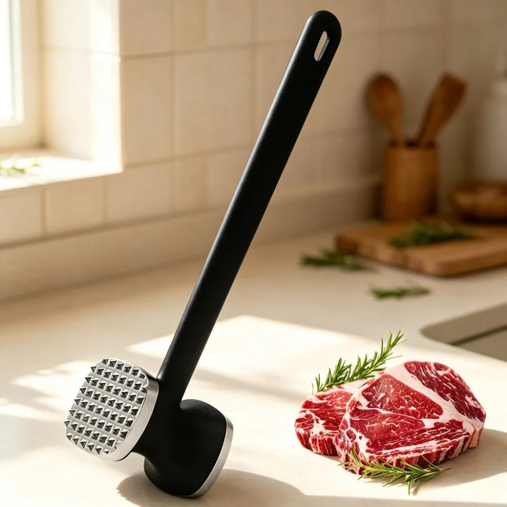 Meat Tenderizer Tool Double Side Hammer Comfort-grip Handle Heavy