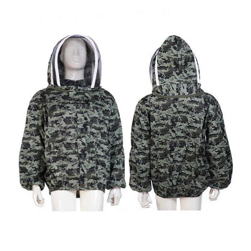Beekeeping Suit Foldable Protective Veil Jacket Double Zippered Bee