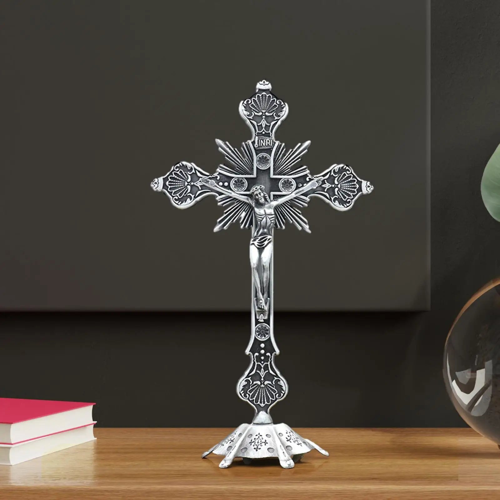 Jesus Crucifix Collection Catholic Figurine Standing Crucifix for Christian Decoration Home Decor Tabletop Chapel Prayers Zpaxo Default Title