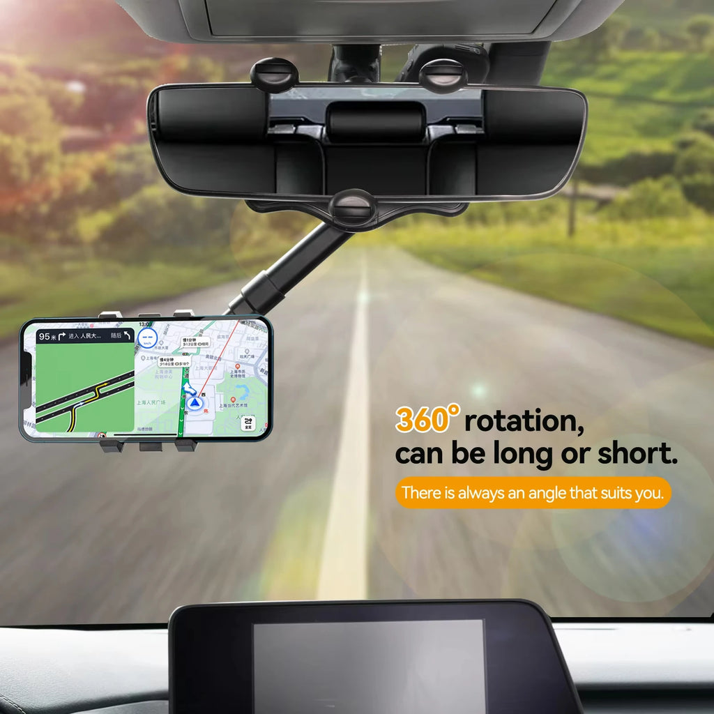 360° Rearview Mirror Car Phone Holder – Universal Mount Car Phone Mount Zpaxo