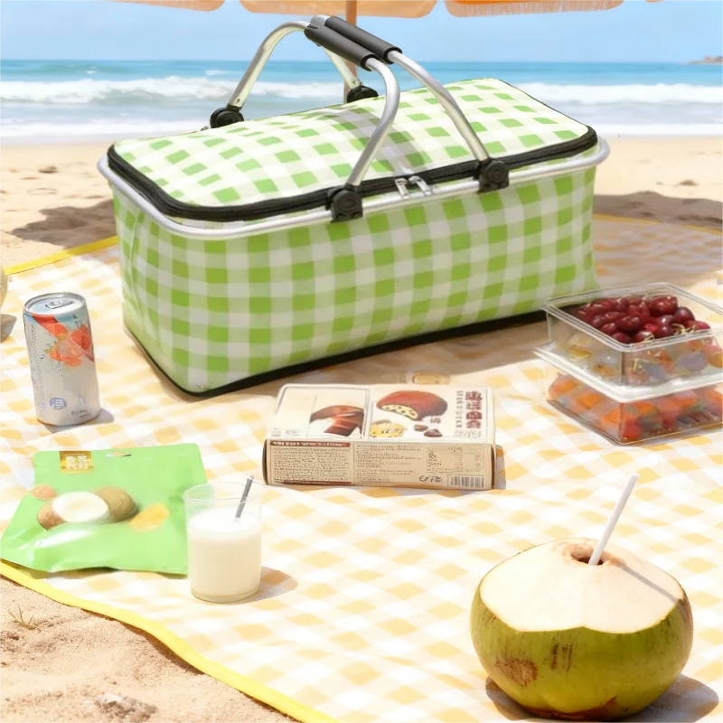 Insulated Picnic Basket Foldable Camping Lunch Box Bag Portable Zpaxo