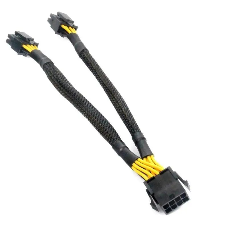 652F PCI-Express Y Splitter Adapter Cable CPU 8pin Female to 2x 8pin(4+4) Male PCIe Miner Motherboards Power Supply Cord Zpaxo