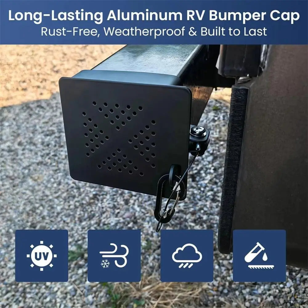 Square RVs Bumper Plug End Caps Carbon Steel Aluminum Alloy RV Covers Zpaxo