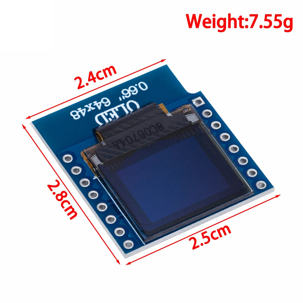 OLED Display Module WEMOS D1 MINI ESP32 Arduino AVR STM32 64x48 0 66 Zpaxo