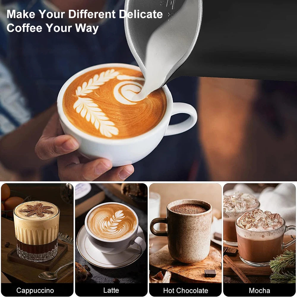Electric Milk Frother Automatic Rotary Foamer Coffee Cappuccino Latte
