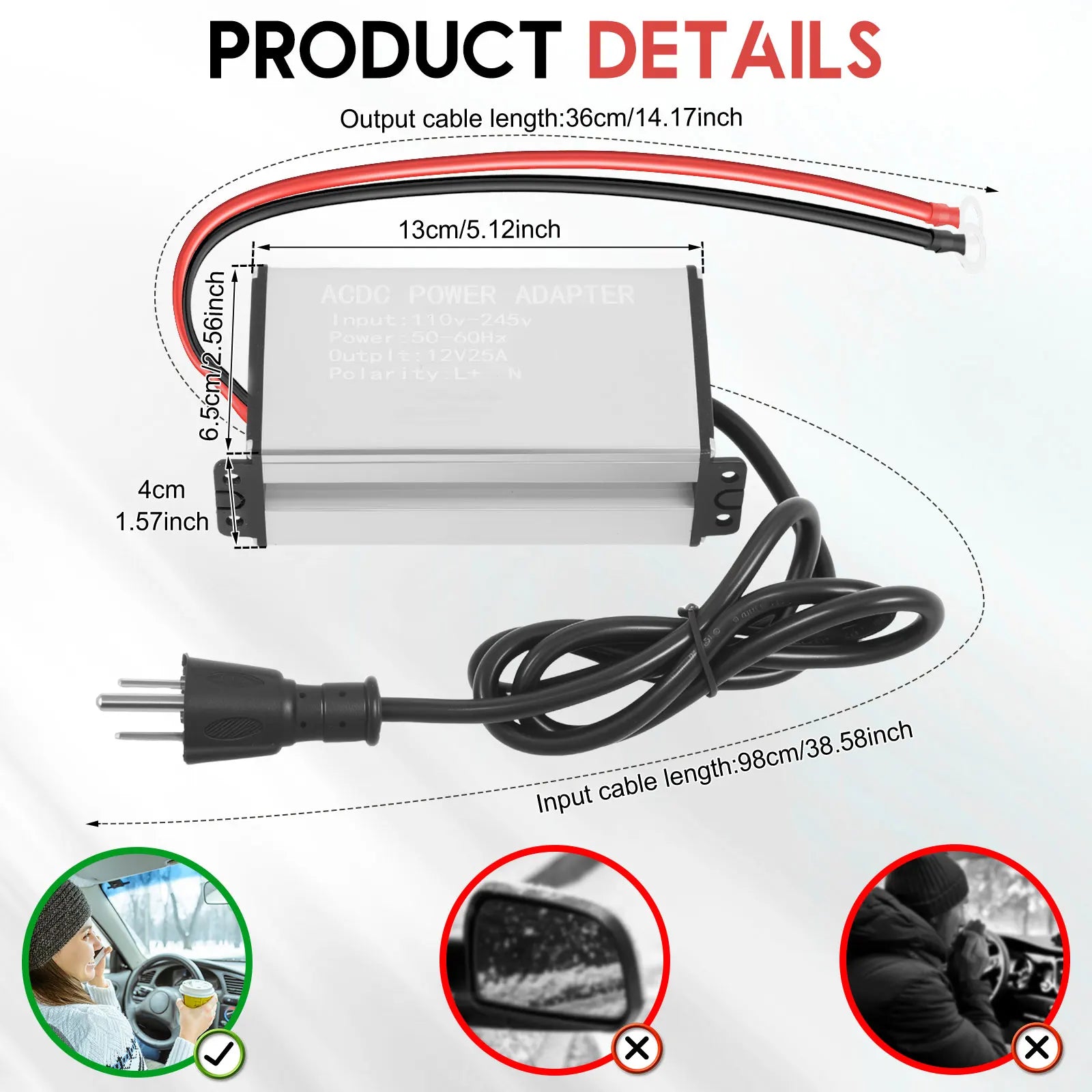 110V-245V to 12V Power Converter Adapter Diesel Heater Convert Multiple Safety Mechanism Power Supply Transformer Adapter Zpaxo 110V to 12V