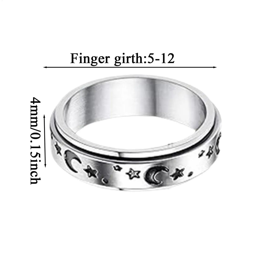 Fidget Ring Set 4-Piece Stylish Jewelry Relaxing Toy Women Fidget Rotating Rings For Party Gathering Masquerade Commuting Zpaxo