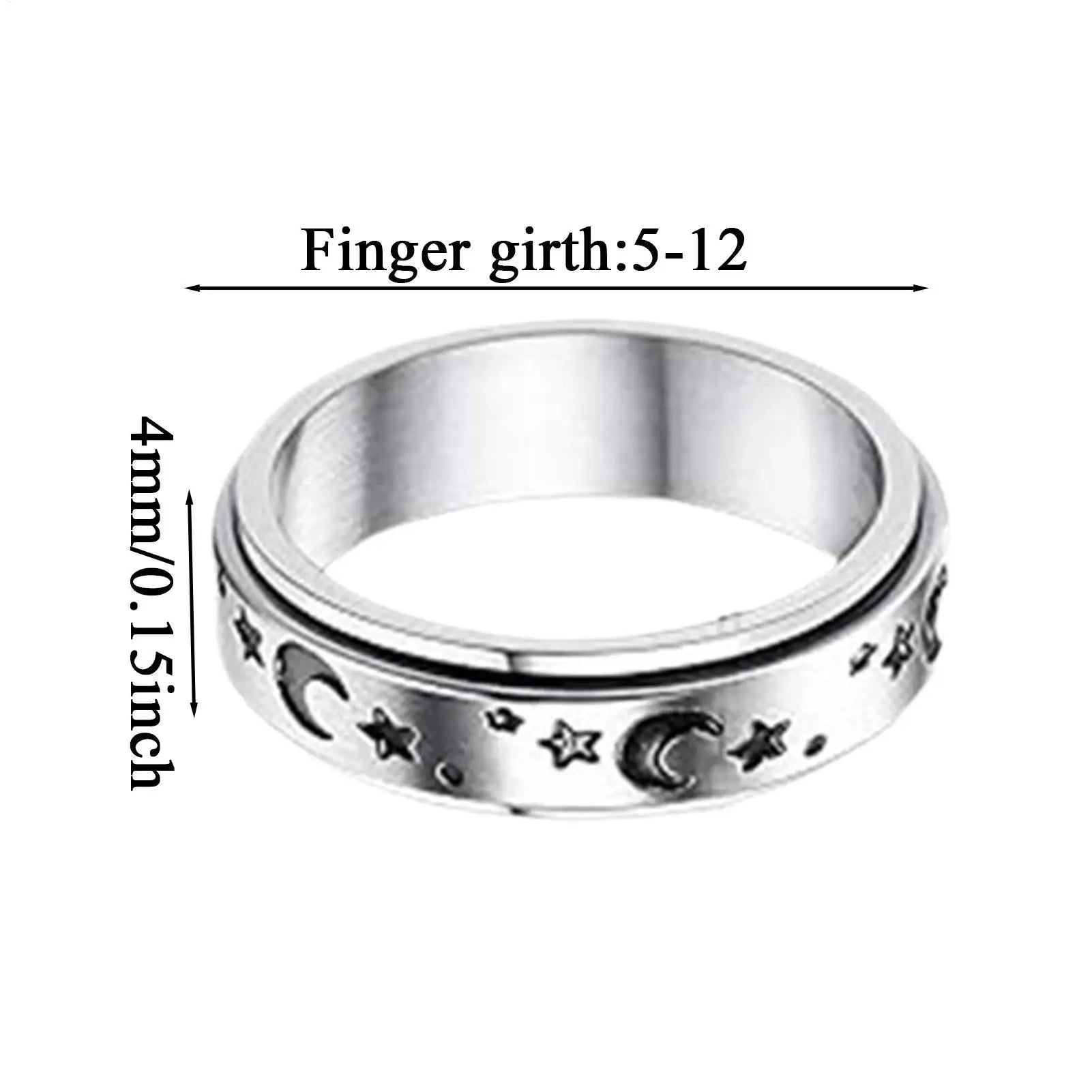 Fidget Ring Set 4-Piece Stylish Jewelry Relaxing Toy Women Fidget Rotating Rings For Party Gathering Masquerade Commuting Zpaxo