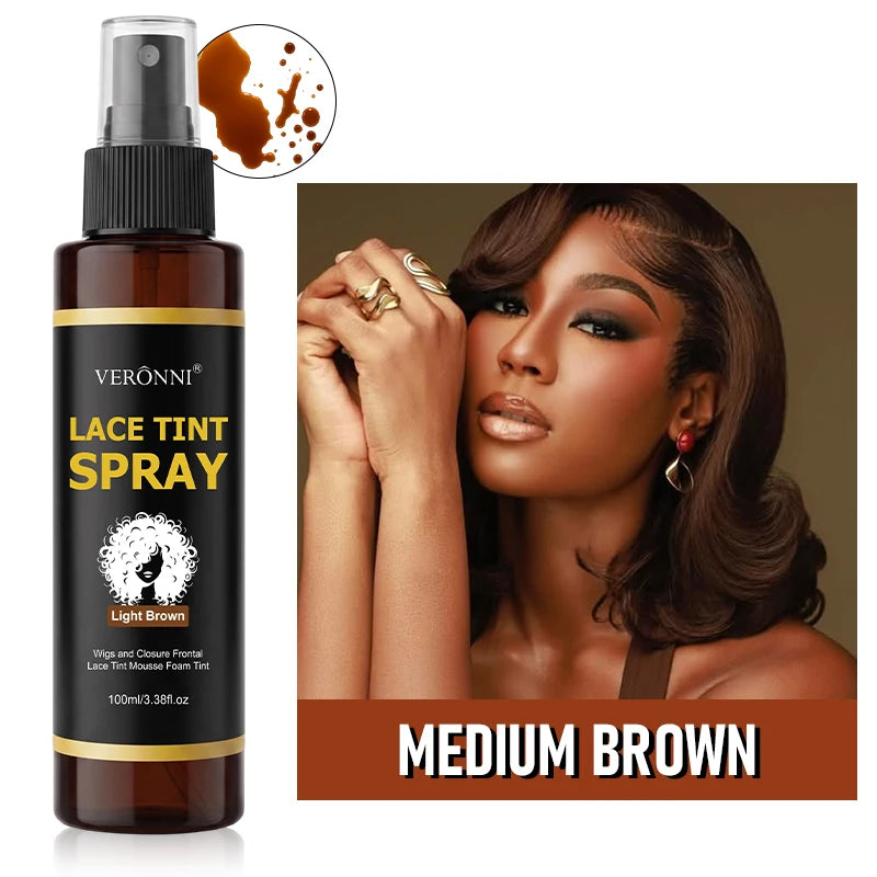 Glueless Lace Melting Spray Holding Wig Strong Hold Dyed Care Glue Zpaxo MEDIUM BROWN