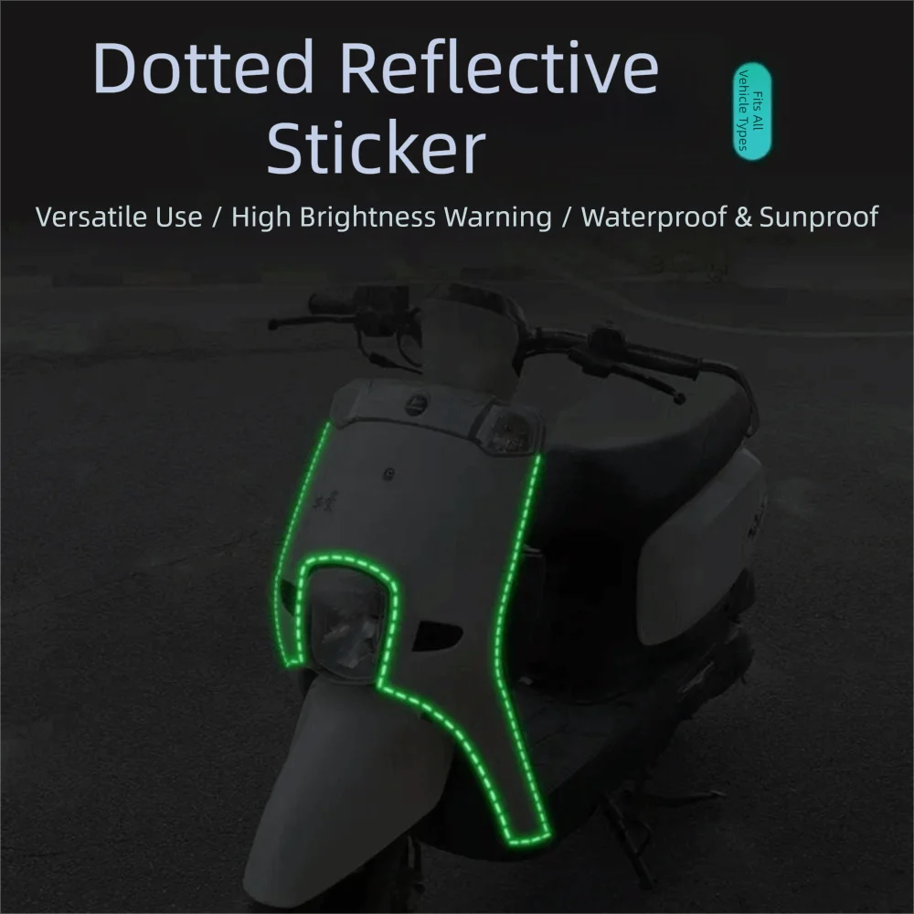 Reflective Dotted Line Stickers Self-adhesive DIY Trim Car Night Zpaxo