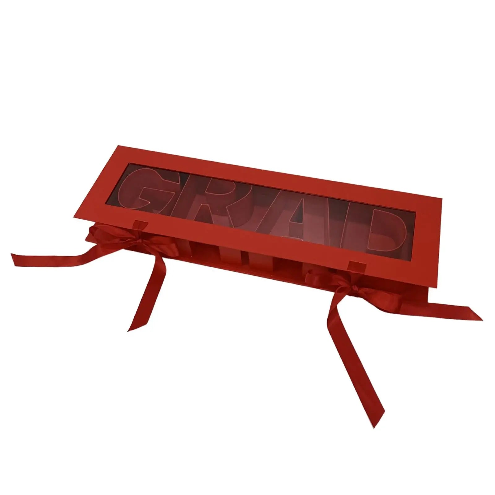 GRAD Letter Fillable Flower Box – Graduation Gift Box Floral Gift Box Zpaxo Red