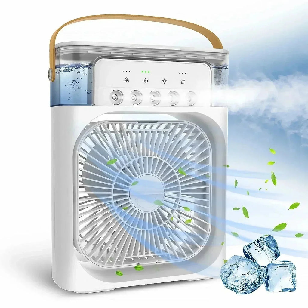 Desk Fan Night Light Rechargeable Portable Electric Desktop 5 Holes