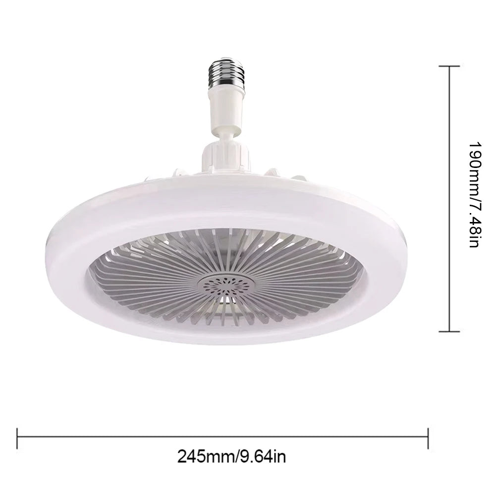2 In 1 Energy Saving Remote Control Ceiling Fan Lamp Infinitely Dimmable E27/26 Base Bottom Noise Mute LED Decorative Light Zpaxo