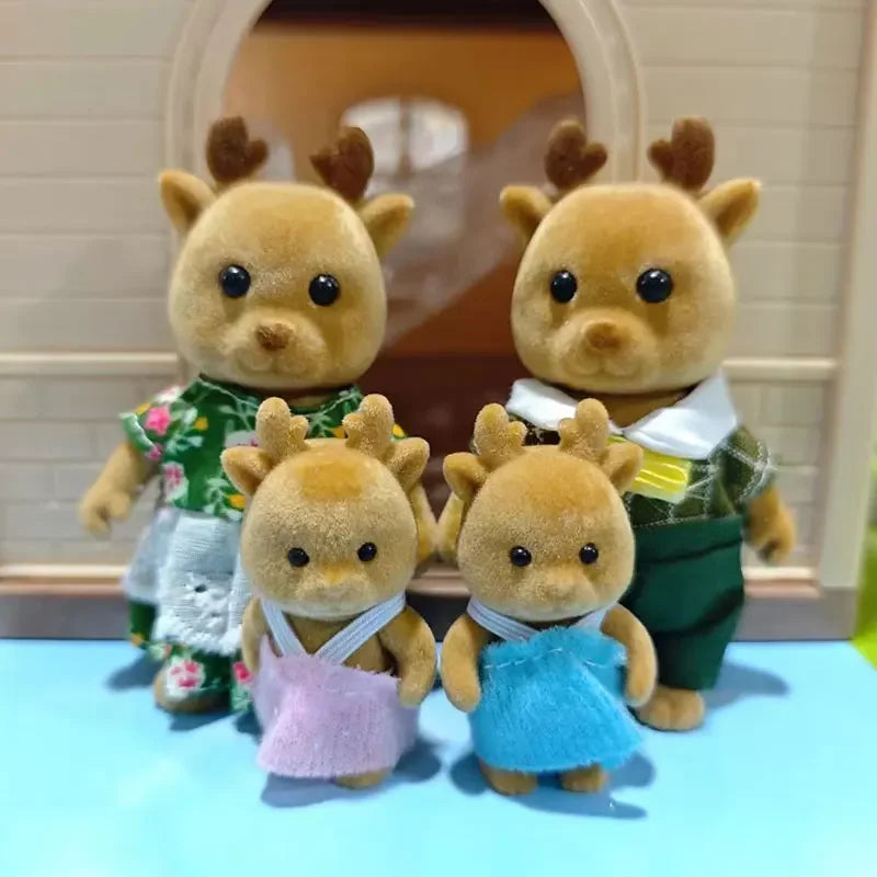 1 12 Simulation Dollhouse Anime Character Toy Cartoon Action Figure Zpaxo Elk Family