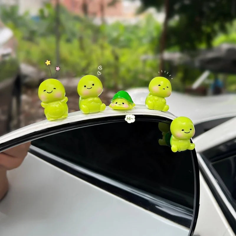 Cute Turtle Car Ornament – Resin Dashboard Figurine Decor