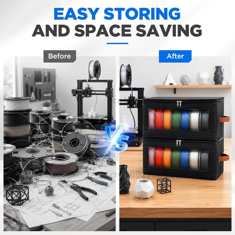 3D Printer Filament Storage Bag nonwoven fabric Transparent Window Dustproof Moisture Resistant Organizer Workshop Home Office Zpaxo