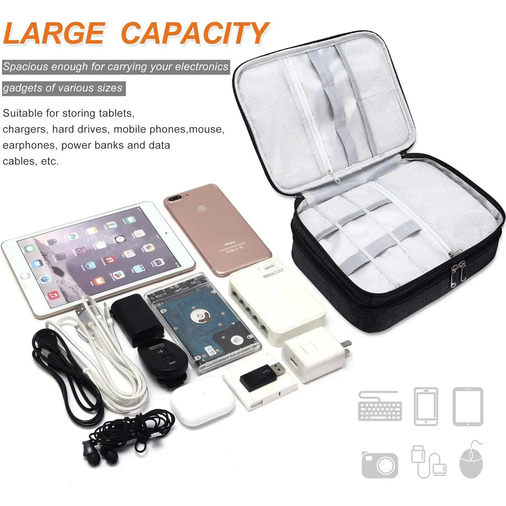 Travel Cable Storage Bag Portable Waterproof Digital Electronic Storage Bag USB Data Cable Charger Plug Storage Cable Bag Box Zpaxo