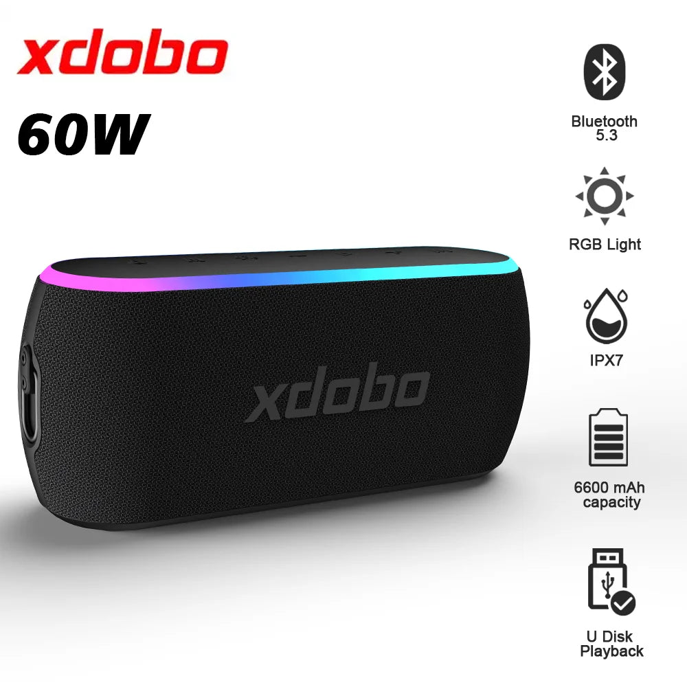XDOBO X8III Bluetooth Speaker Wireless 60W Power Subwoofer Deep Bass Zpaxo