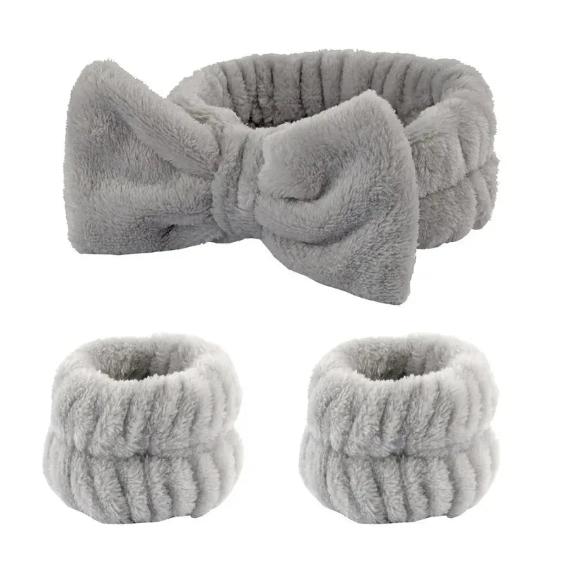 Face Wash Headband & Wristband Set – Skincare Hair Band