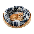 Cat Bed Basket Aesthetic Woven Cotton Rope Pad Nest Sofa Living Room