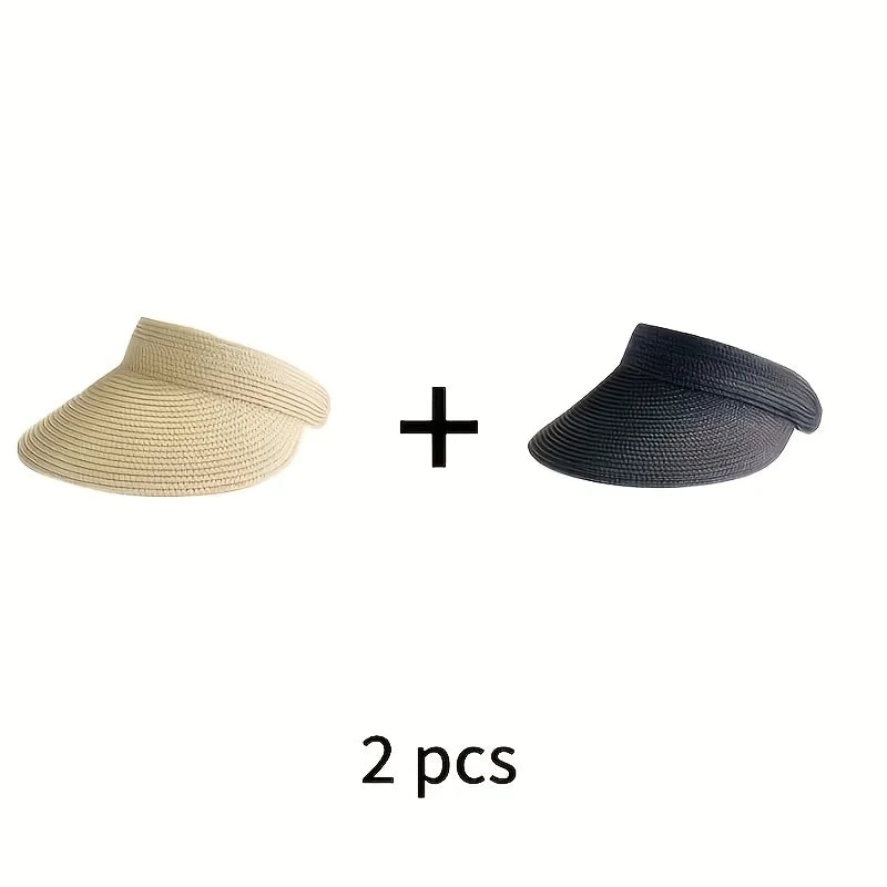Women's Sun Hat Foldable Large Brim Open Beach Outdoor Use