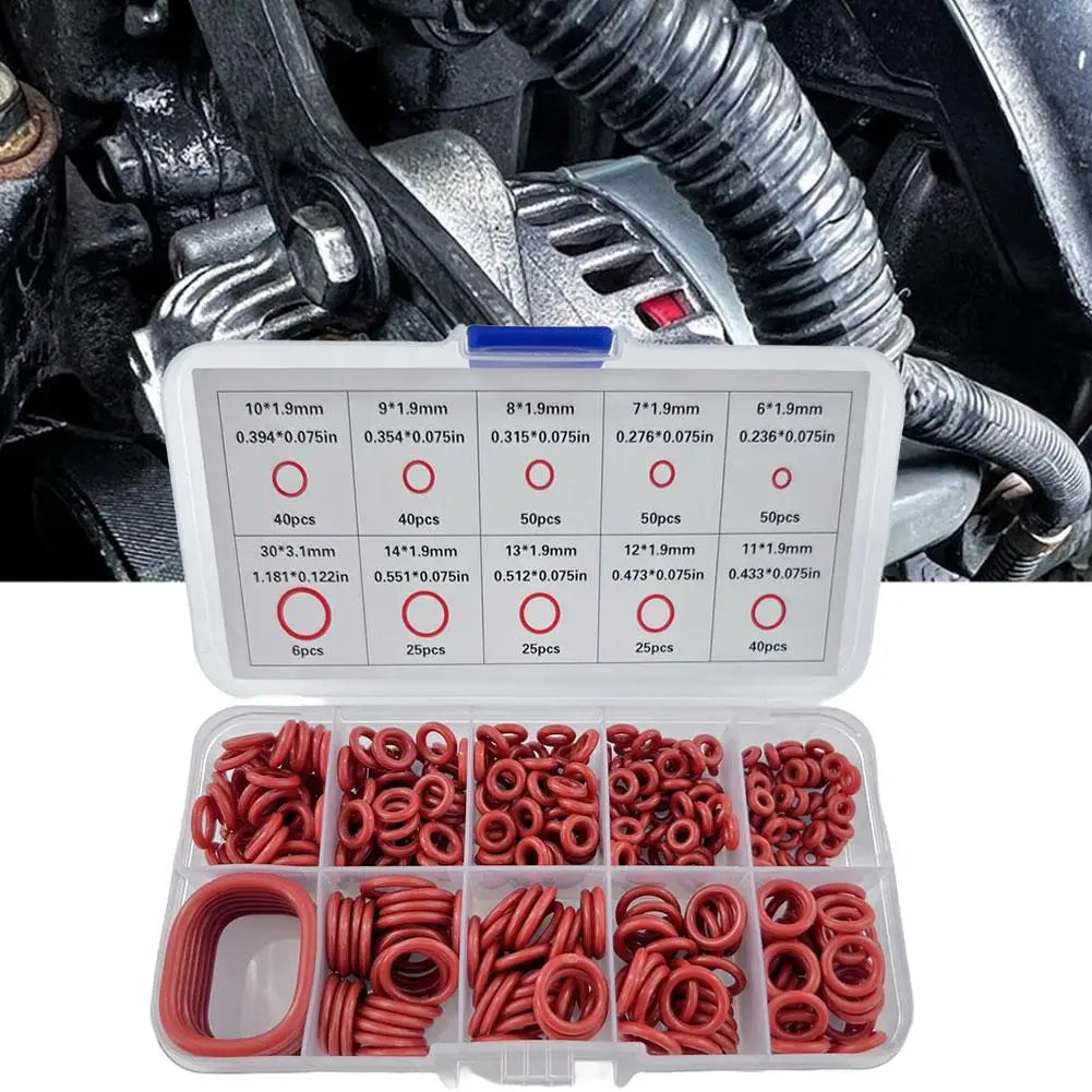 351pc Silicone O-Ring Set 10 Sizes – Oil & Heat Resistant Seals O-Ring Seal Kit Zpaxo 2sets