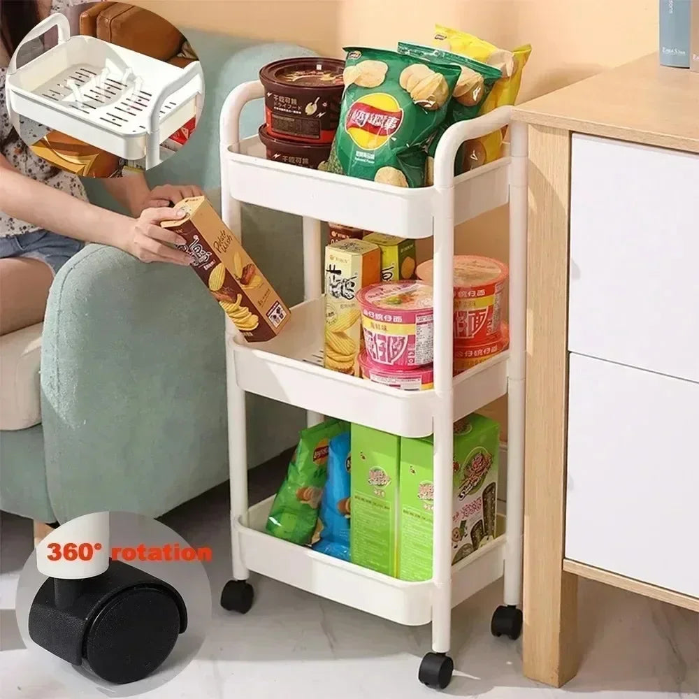 Mobile Kitchen Trolley Organizer Wheels Gap Bookshelf Household