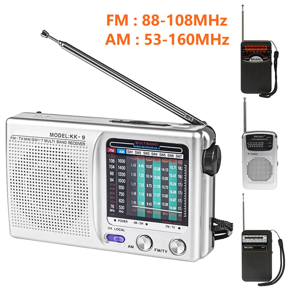 Digital Radio Built-in Speaker Portable Mini SW AM FM Battery Zpaxo