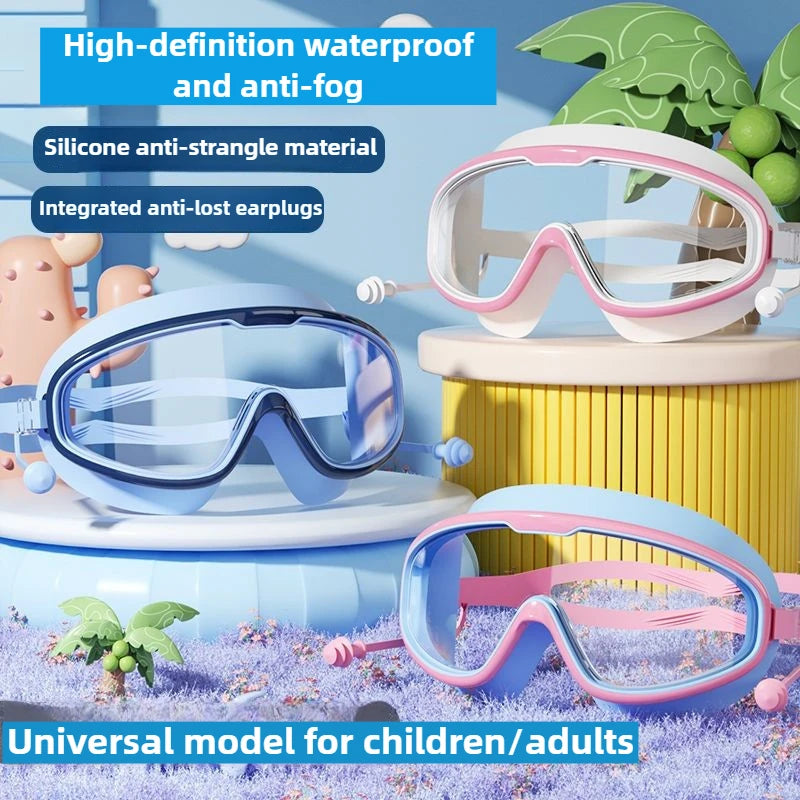Summer Big Frame Swimming Goggles Kids&adults Anti-fog No Leak Clear