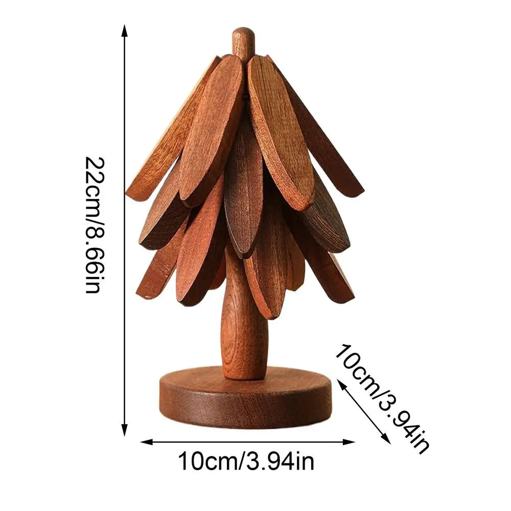 Wood Trivet Tree Shape Heat Resistant Coasters Kitchen Table Zpaxo C other