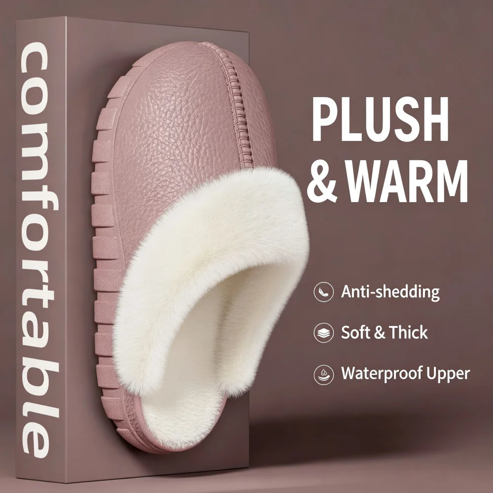SHAJI Winter Warm Non Slip Indoor Home Slippers Removable Washable Zpaxo Pink 39-40