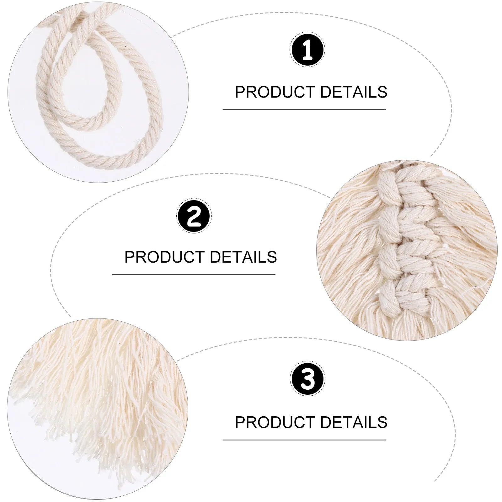 Cotton Curtain Tieback Hand-woven Rope Tie Holdback Valances