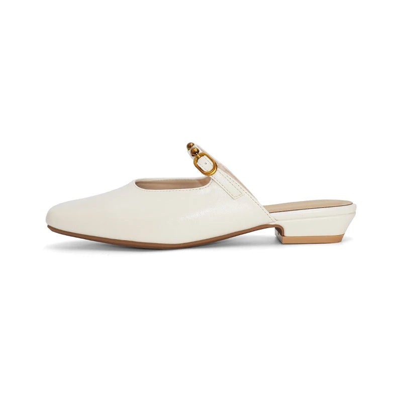 Women Square Toe Mule Shoes Summer Closed Slide Sandals Outdoor Zpaxo 6579-8 Apricot 43 China Mainland