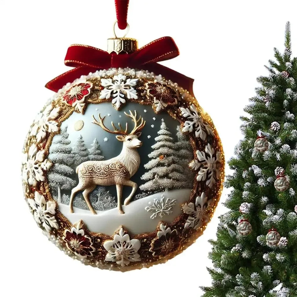 2D Acrylic Christmas Ornaments – 7-Piece Flat Pendant Set Christmas Ornament Set Zpaxo