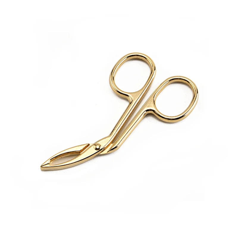 1Pcs Scissor Type Eyebrow Tweezer Fine Hairs Puller Eye Brow Nose Hair Removal Stainless Steel Beauty Makeup Tools Accessories Zpaxo golden