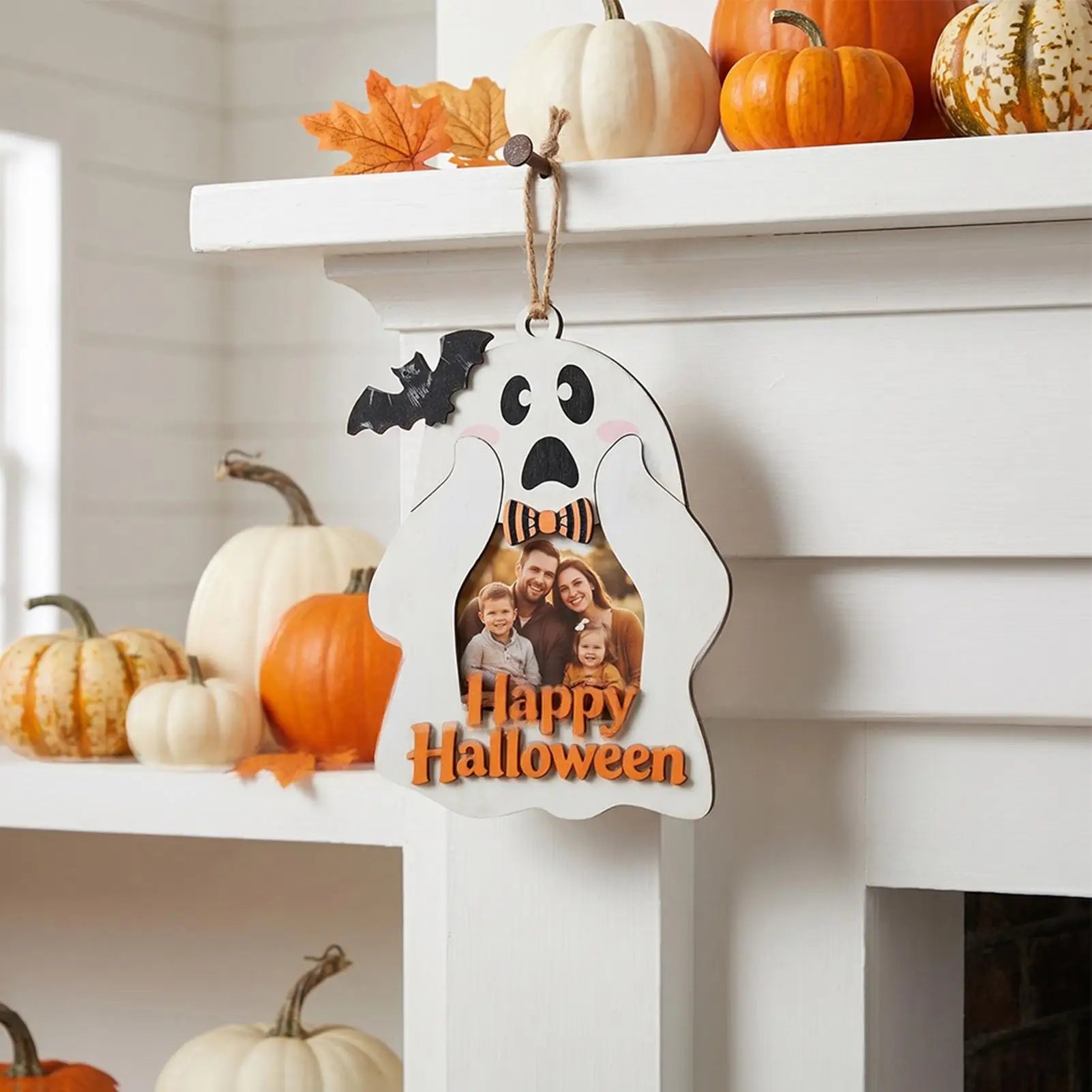 Picture Frame Ghost 5 Wood Halloween Decoration Hangable Photo
