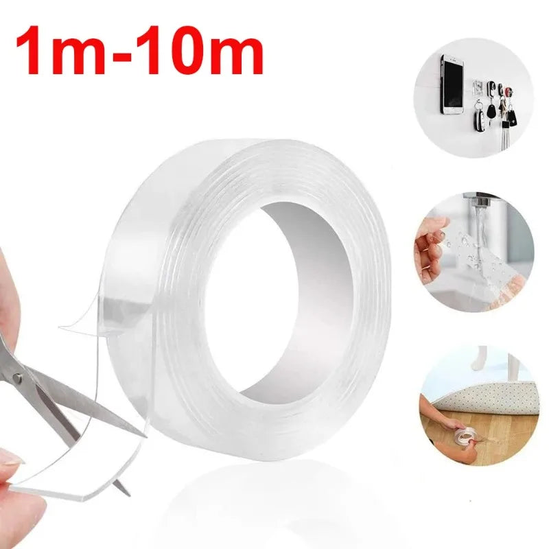 1-10M Double-sided Adhesive Nano Tape 20-50mm Width Reusable No Trace Waterproof Ultra-strong Tape Strip Clear Mounting Tape Zpaxo