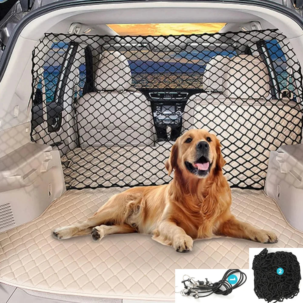 Pet Car Barrier Net Elastic Durable Dog Car Safety Barrier Net Foldable Car Dog Fence Barrier Universal Auto with Hooks New 2024 Zpaxo
