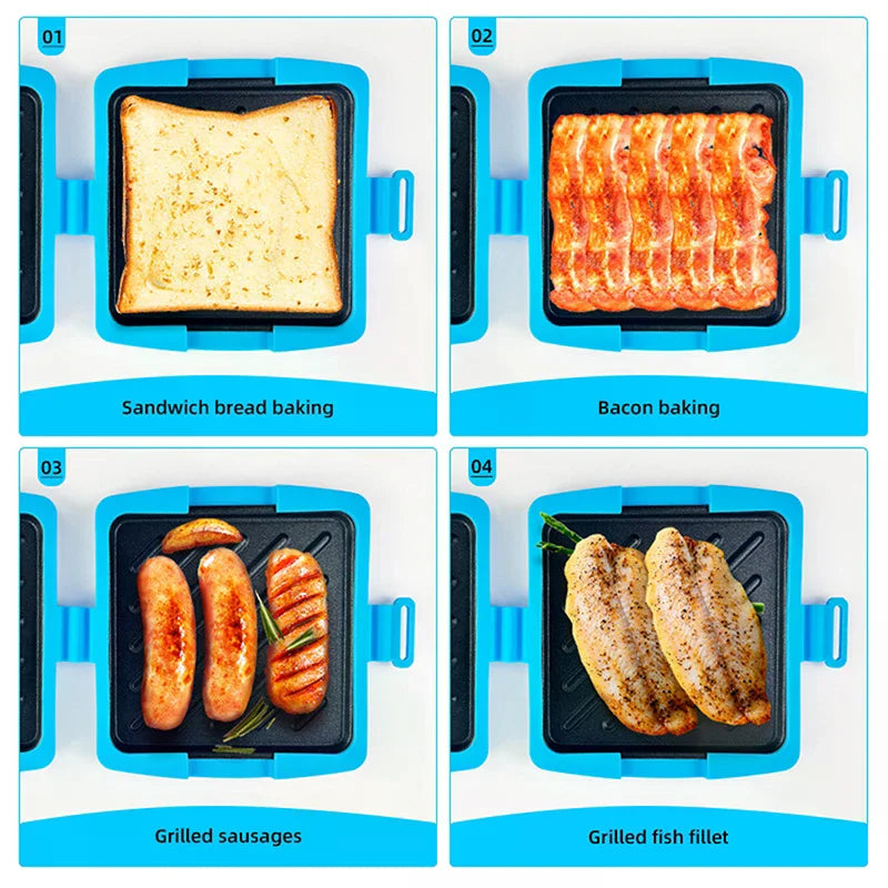 Multifunctional Silicone Baking Pan With Butter Knife Quick Heating Microwave Oven Toaster Sandwich Plate For Kitchen 1PC Zpaxo