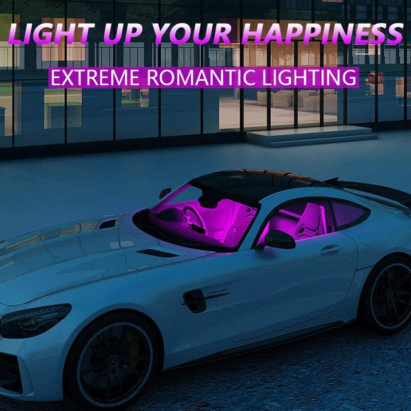 Car Interior LED Decorative Light Bar Ambient USB Cigarette Lighter