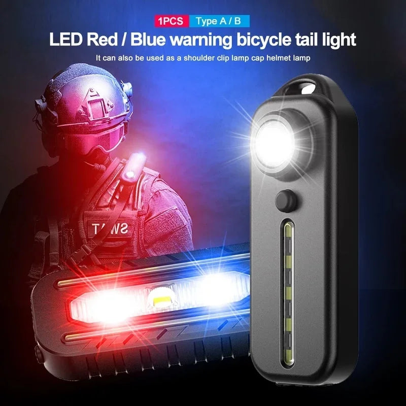 USB Rechargeable LED Warning Light – Bike Tail & Clip-On Torch
